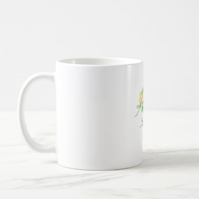 Gelbe und blaue Blumen Kaffeetasse (Links)