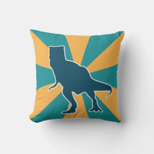 Gelbe und blaue Dinosaurier-Zimmer des T-Rex-Junge Kissen