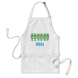 Gelbe und blaue Flip Flops Personalisierte Schürze