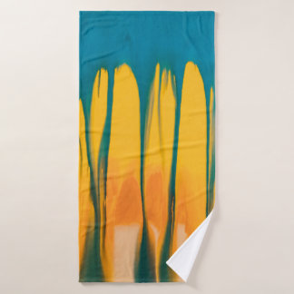 GELBE UND BLAUE KLEIDUNG BADEHANDTUCH