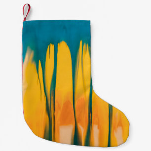 GELBE UND BLAUE KLEIDUNG KLEINER WEIHNACHTSSTRUMPF