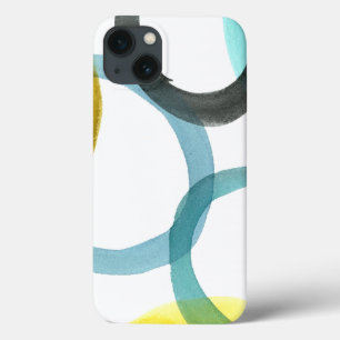 Gelbe und blaue Kreise miteinander schließen iPhone 13 Hülle