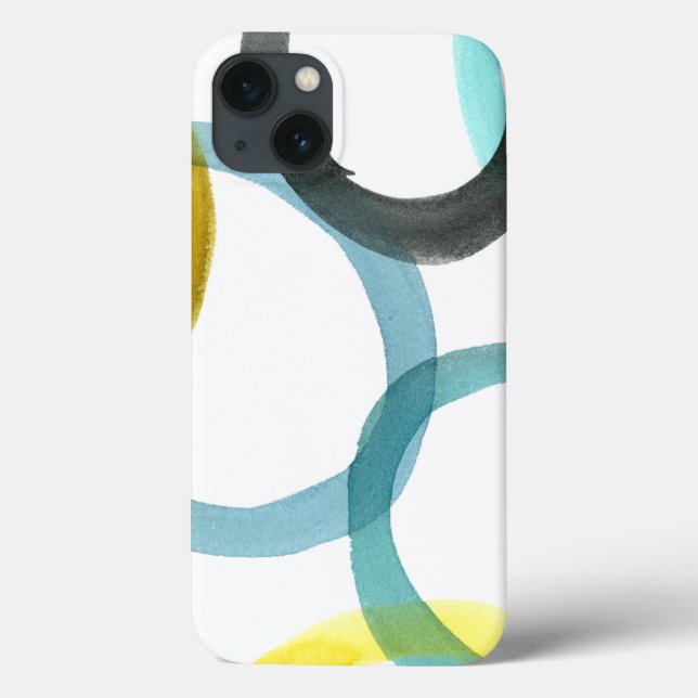 Gelbe und blaue Kreise miteinander schließen Case-Mate iPhone Hülle (Rückseite)