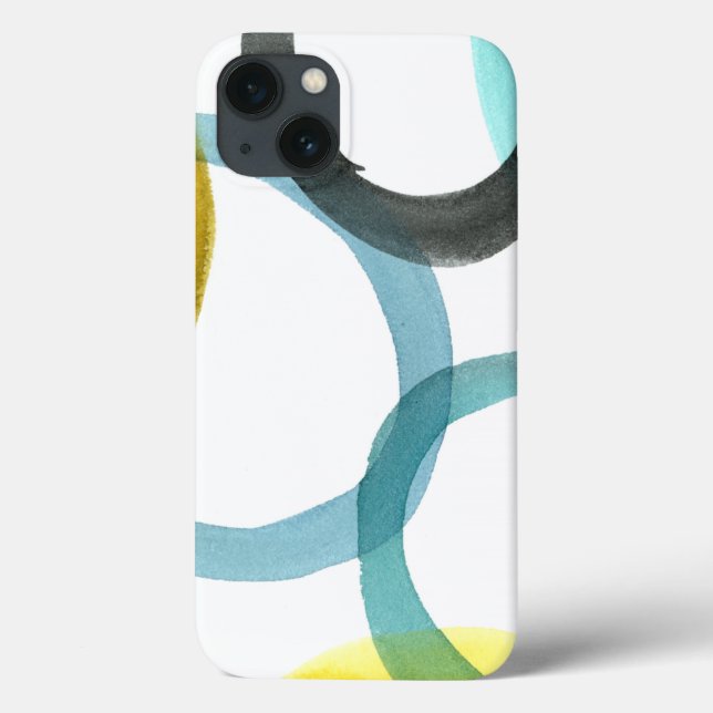Gelbe und blaue Kreise miteinander schließen Case-Mate iPhone Hülle (Rückseite)
