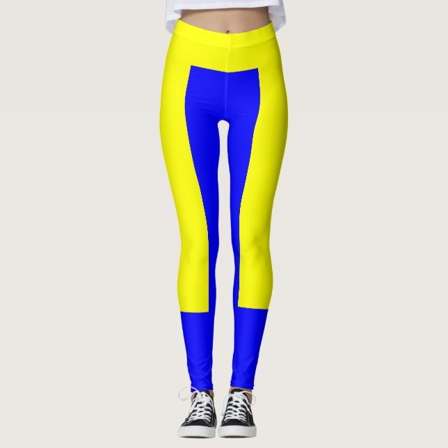 Gelbe und blaue Leggings (Vorderseite)