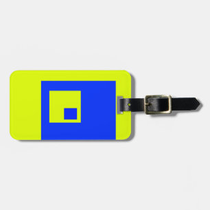 Gelbe und blaue Quadrate Gepäckanhänger