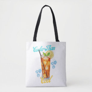 Gelbe und blaue Retro Lemon Teebeutel Tasche
