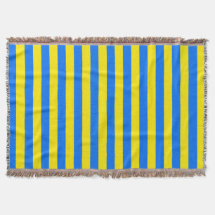 Gelbe und blaue Streifen Decke