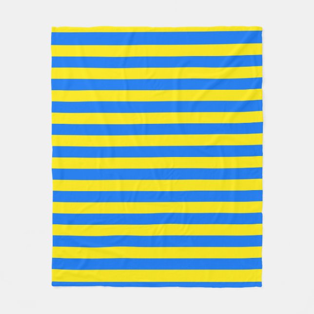 Gelbe und blaue Streifen Fleecedecke (Vorderseite)