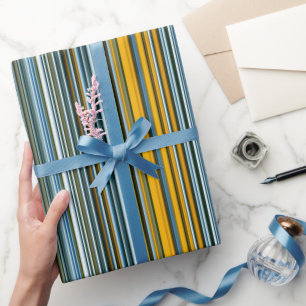 Gelbe und blaue Streifen Geschenkpapier