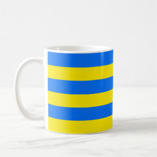 Gelbe und blaue Streifen Kaffeetasse