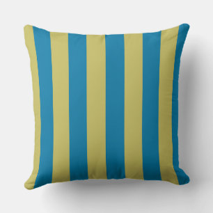 Gelbe und blaue Streifen Kissen