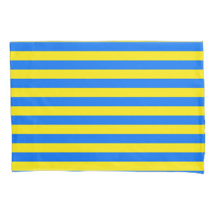 Gelbe und blaue Streifen Kissenbezug
