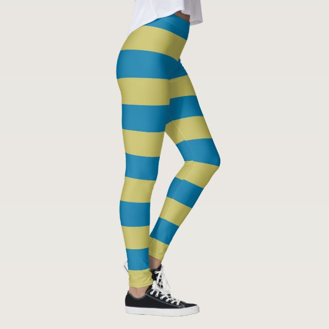 Gelbe und blaue Streifen Leggings (Rechts)