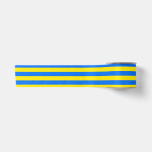 Gelbe und blaue Streifen Satinband