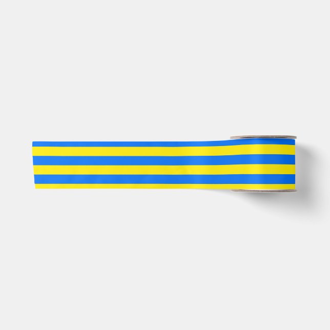 Gelbe und blaue Streifen Satinband (Vorderseite)