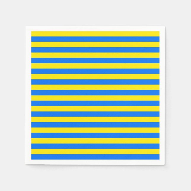 Gelbe und blaue Streifen Serviette (Vorderseite)