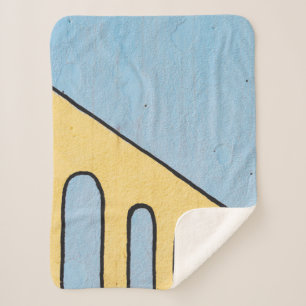 Gelbe und blaue Wanddekor Sherpadecke