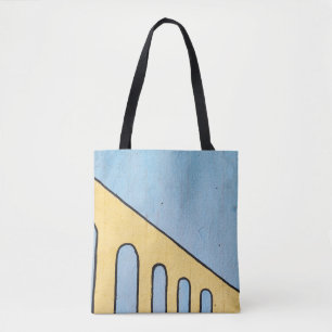 Gelbe und blaue Wanddekor Tasche