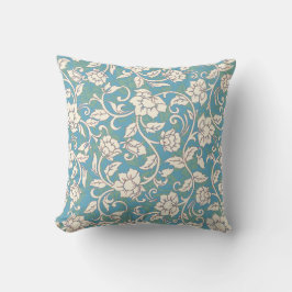 Gelbe und blaue wirbelnde Blume Kissen