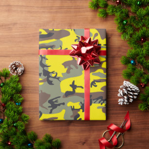 Gelbe und braune Camouflage, Militär, Armee Geschenkpapier