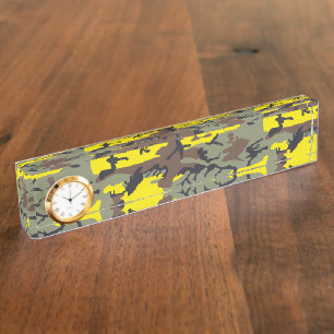 Gelbe und braune Camouflage, Militär, Armee Namensplakette