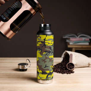 Gelbe und braune Camouflage, Militär, Armee Trinkflasche