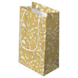 Gelbe und creme florale Geschenktasche Kleine Geschenktüte