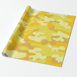Gelbe und goldene Camouflage Geschenkpapier