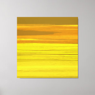 Gelbe und goldene horizontale Streifen - Abstrakte Leinwanddruck