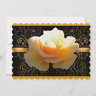 Gelbe und goldene Rose in Glanz Einladung