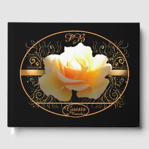 Gelbe und goldene Rose in Glanz Gästebuch