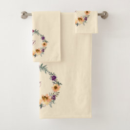 Gelbe und goldene Sonnenblumen Gelbgelber Hintergr Badhandtuch Set