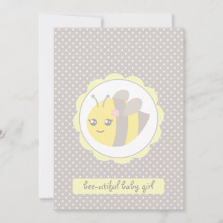 Gelbe und graue Babybeere Einladung