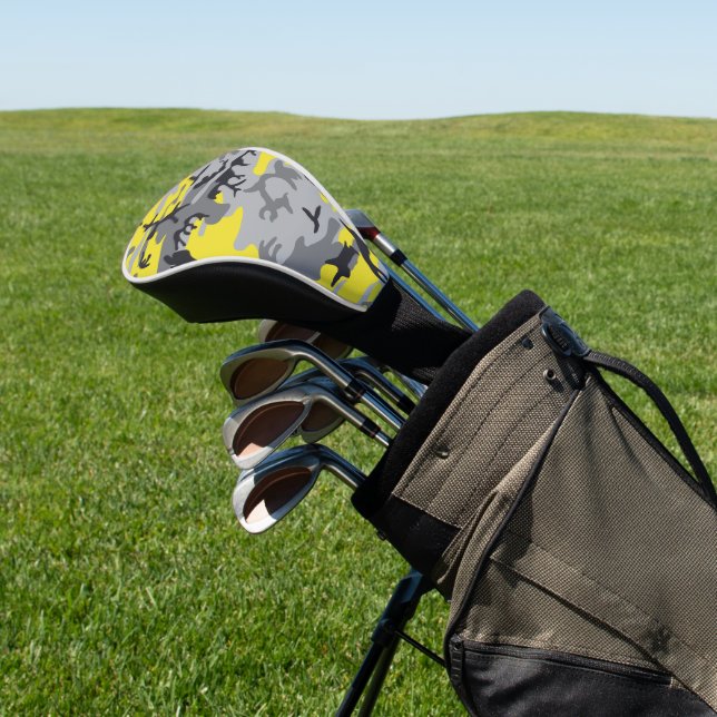 Gelbe und graue Camouflage, Militär, Armee Golf Headcover (In SItu)