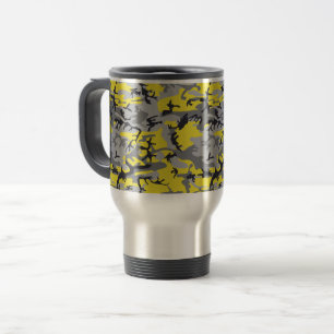 Gelbe und graue Camouflage, Militär, Armee Reisebecher