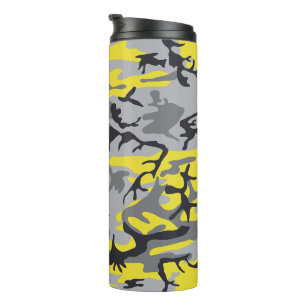 Gelbe und graue Camouflage, Militär, Armee Thermosbecher