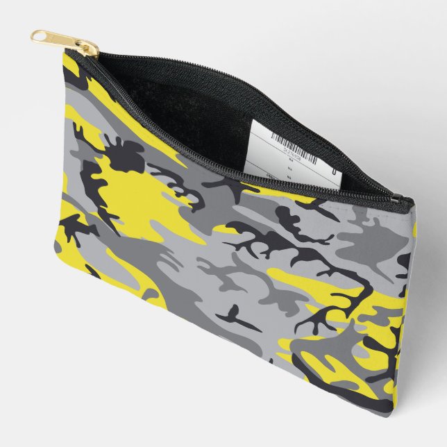 Gelbe und graue Camouflage, Militär, Armee Zubehörtasche (Offen)