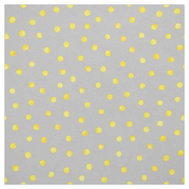 Gelbe und graue Confetti-Punkte Stoff (Muster)