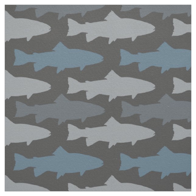 Gelbe und graue Fische Stoff (Muster)