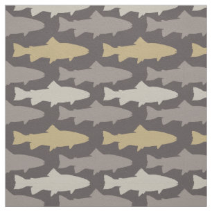 Gelbe und graue Fische Stoff