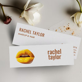 Gelbe und graue Lippen Moderne Beruflich Mini Visitenkarte