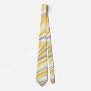 'Gelbe und graue Petalen' Abstrakte Neck Tie Krawatte