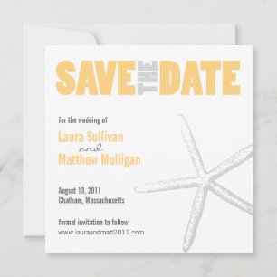 Gelbe und graue Sternenfische Hochzeit Sichern Sie Save The Date
