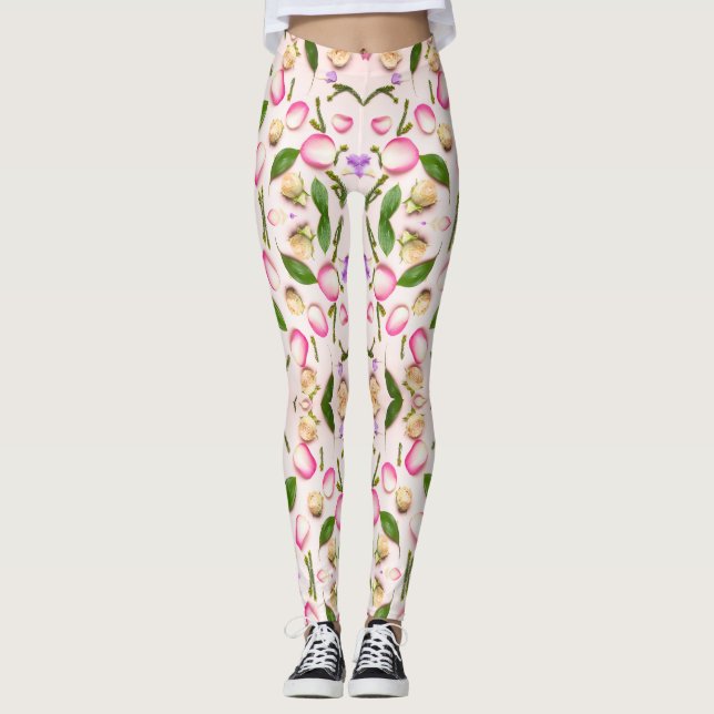 Gelbe und grüne Blätter Leggings (Vorderseite)