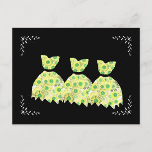 Gelbe und grüne Blume Postkarte