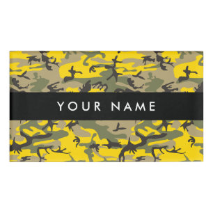 Gelbe und grüne Camouflage Ihr Name personalisiere Namenschild