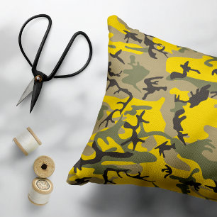 Gelbe und grüne Camouflage, Militär, Armee Dekokissen