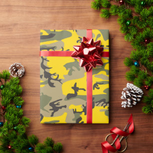 Gelbe und grüne Camouflage, Militär, Armee Geschenkpapier