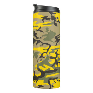 Gelbe und grüne Camouflage, Militär, Armee Thermosbecher